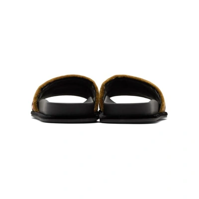 Shop Fendi Multicolor Velvet 'forever ' Slides