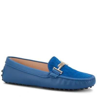 Shop Tod's Gommino Driving Shoes In Leather In Blue