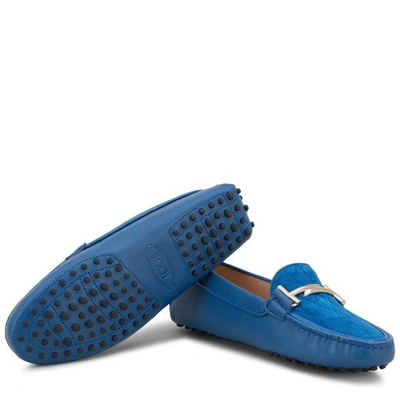 Shop Tod's Gommino Driving Shoes In Leather In Blue