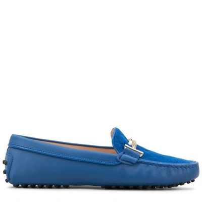 Shop Tod's Gommino Driving Shoes In Leather In Blue