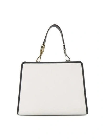Shop Fendi White Runaway Leather Shoulder Bag