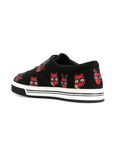 Shop Dolce & Gabbana Devil Designer Patch Brooklyn Sneakers In 80999