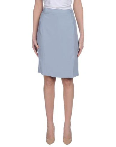 Shop Armani Collezioni Knee Length Skirts In Sky Blue