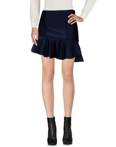 Shop Maje Mini Skirt In Dark Blue