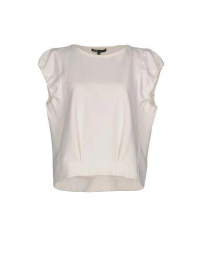 Shop Maje T-shirt In Ivory