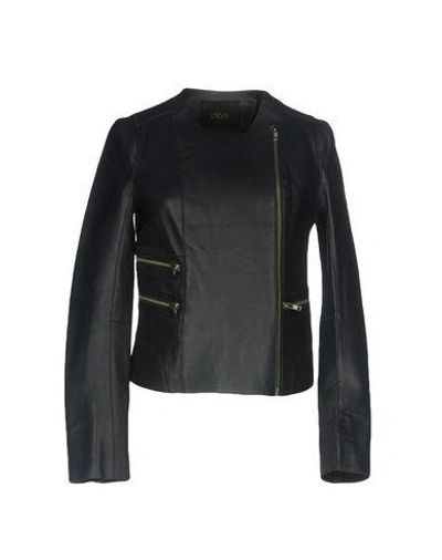 Shop Maje Biker Jacket In Dark Blue