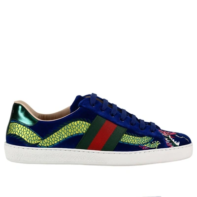 Royal blue store gucci shoes