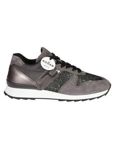 Shop Hogan Leather Panel Sneakers In Grey