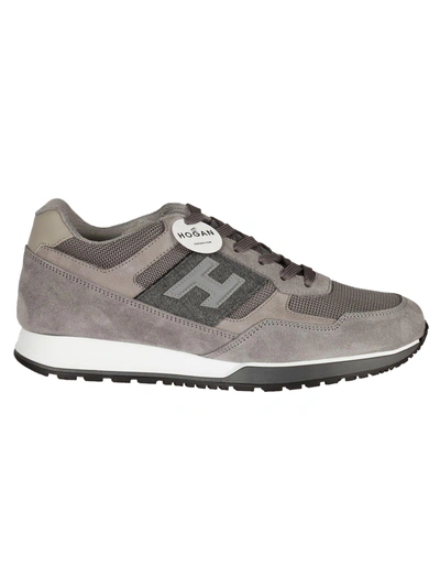 Shop Hogan Lace Up Sneakers In Grey