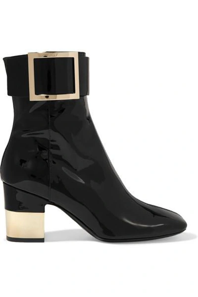 Shop Roger Vivier Patent-leather Ankle Boots In Black