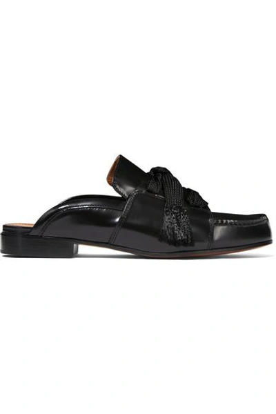 Shop Chloé Harper Leather Slippers In Black