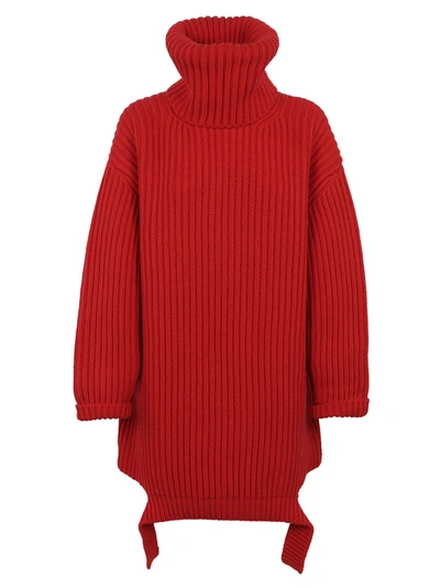 Shop Balenciaga Long Sleeved Turtleneck Sweater In Rouge