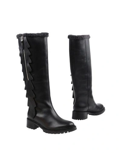 Shop Fendi Knee Boots In Black