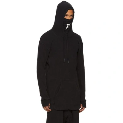 Shop 11 By Boris Bidjan Saberi Black Kangaroo Hoodie In Black Dye