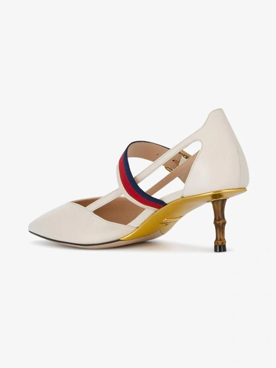 Shop Gucci White Sylvie 55 Kitten Heels