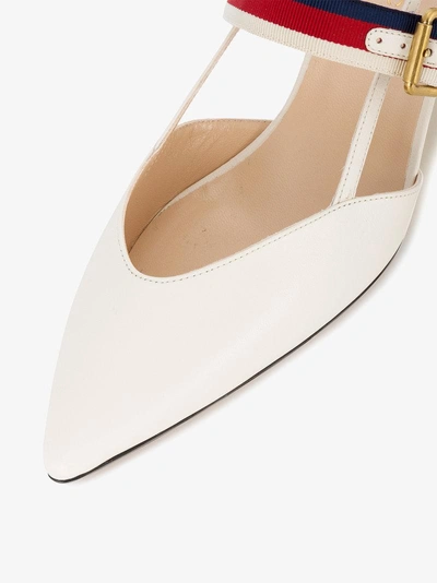 Shop Gucci White Sylvie 55 Kitten Heels