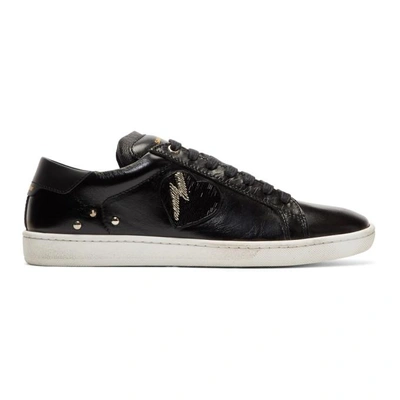 Saint Laurent Beaded Lightning Heart Patch Trainers
