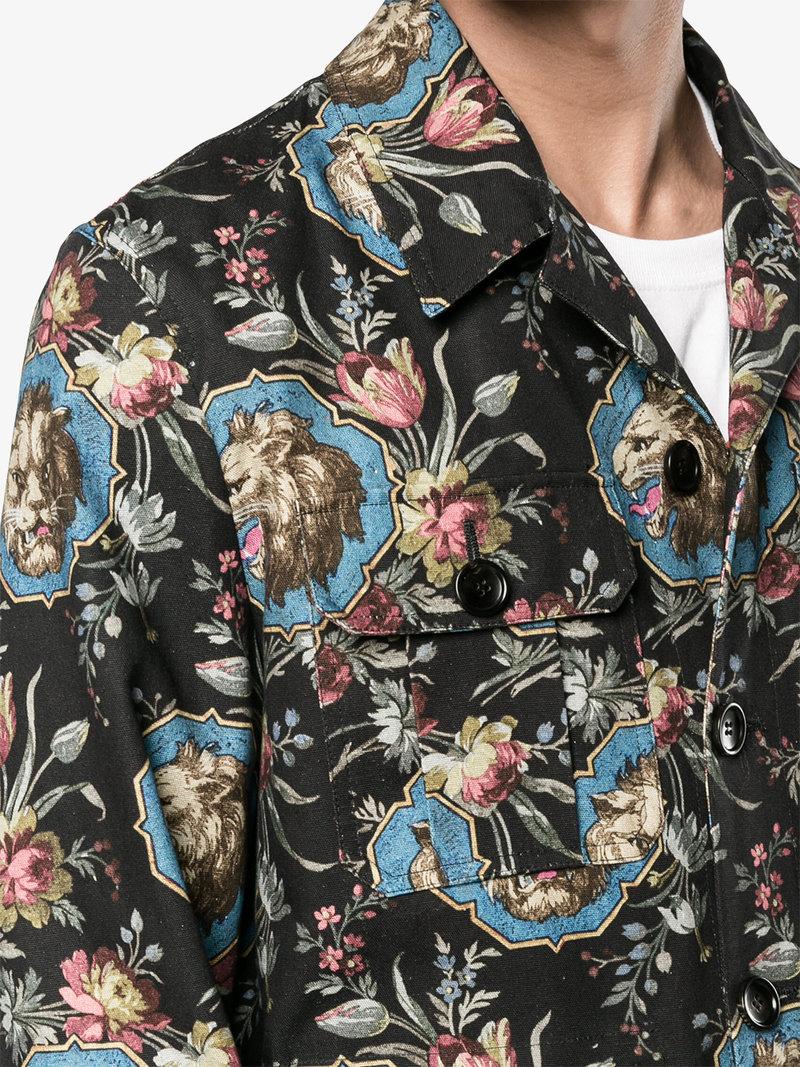 gucci lion print jacket