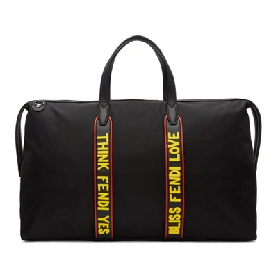 Shop Fendi Black Nylon  Vocabulary Duffle Bag In Gxn Black