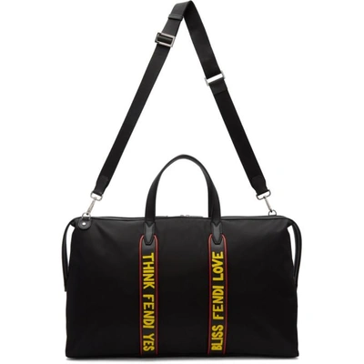 Shop Fendi Black Nylon  Vocabulary Duffle Bag In Gxn Black