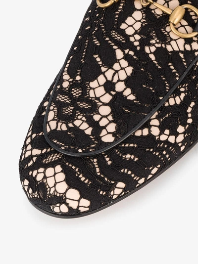 Shop Gucci Black Princetown Lace Mules