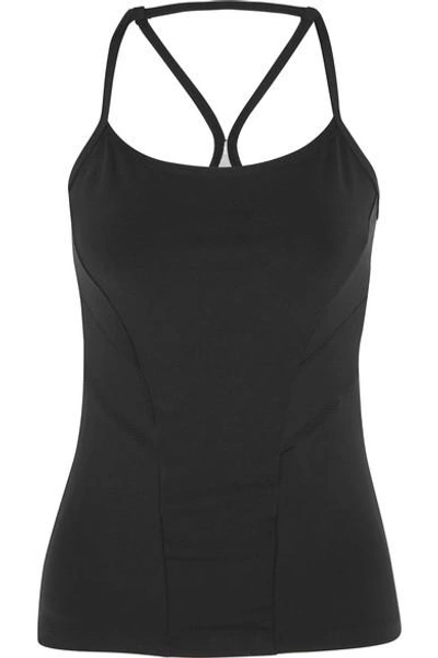 Shop Bodyism I Am Starry Perforated Printed Stretch-jersey Top In Black