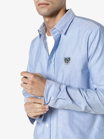 Shop Kenzo Tiger Plaque Shirt In Blue