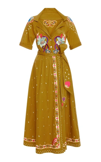 Shop Temperley London Divine Wrap Dress In Brown