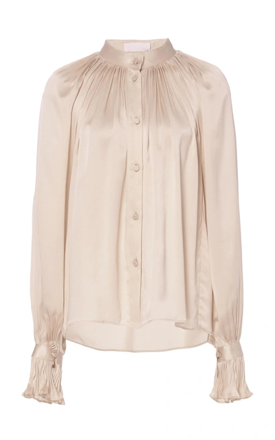 Shop Co Crepe Back Satin Peasant Blouse In White