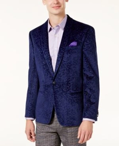 Shop Ben Sherman Men's Slim-fit Purple Textured Velvet Dinner Jacket