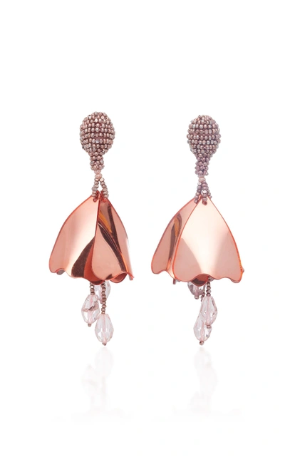 Shop Oscar De La Renta Small Impatiens C Earring In Pink