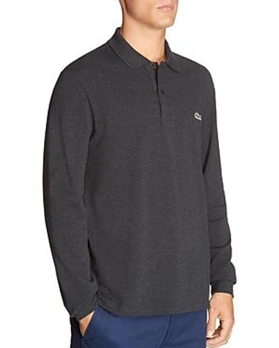 Shop Lacoste Long Sleeve Polo Shirt In Cachou Blue