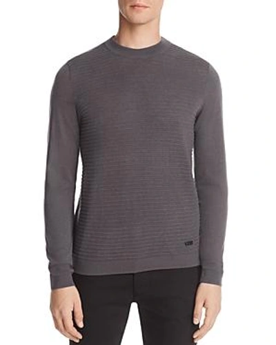 Shop Armani Collezioni Collezioni Ribbed Sweater In Dark Gray
