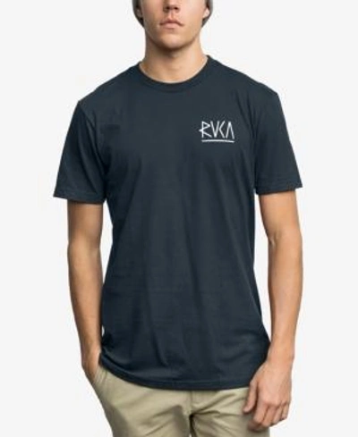 Shop Rvca Men's Flip Graphic-print T-shirt In Federal Blue