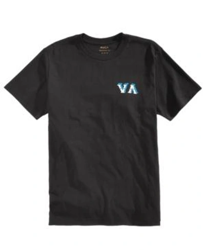 Shop Rvca Men's Dash Logo Graphic-print T-shirt In Black