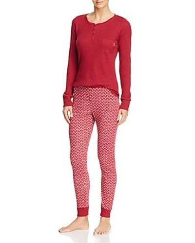 Shop Calvin Klein Domino Chips Long Sleeve Pj Set In Red