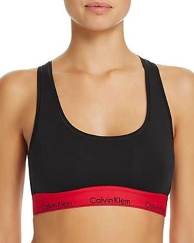 Shop Calvin Klein Modern Cotton Bralette In Black/empower