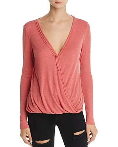 Shop Splendid Faux Wrap Top In Spiced Rose