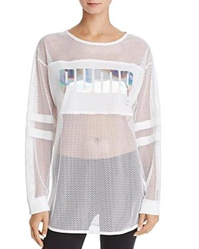 Shop Puma X Sophia Webster Mesh Logo Top In White