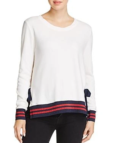 Shop Pam & Gela Stripe-trimmed Sweatshirt In Snow White