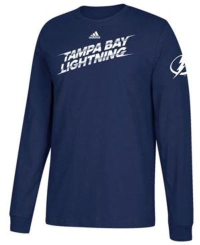 Shop Adidas Originals Adidas Men's Tampa Bay Lightning Line Shift Long Sleeve T-shirt In Blue