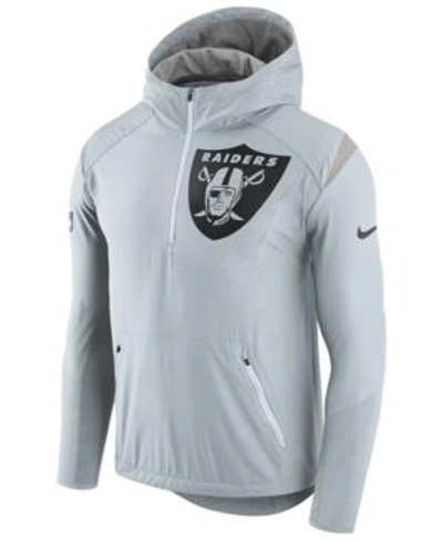 Shop Nike Men's Oakland Raiders Lightweight Fly Rush Jacket In Silver