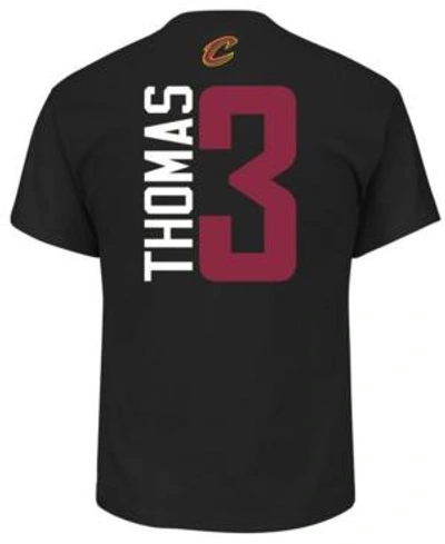 Shop Majestic Men's Isaiah Thomas Cleveland Cavaliers Vertical Name And Number T-shirt In Black