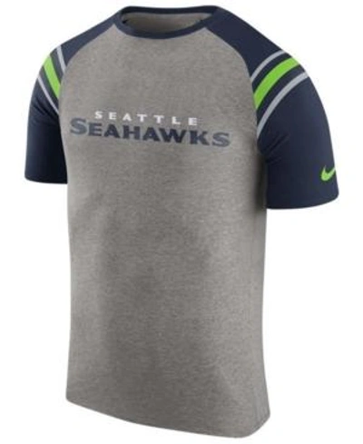 Shop Nike Men's Seattle Seahawks Enzyme Shoulder Stripe T-shirt In Heather Gray