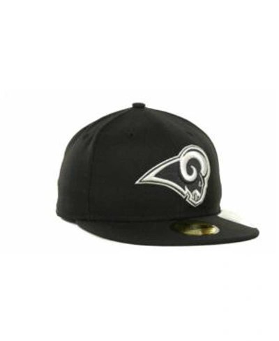 Shop New Era Los Angeles Rams Black And White 59fifty Fitted Cap