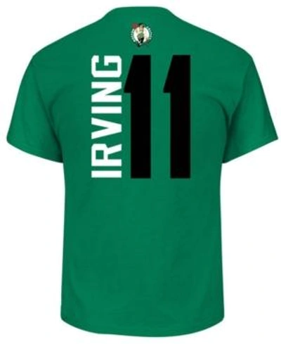 Shop Majestic Men's Kyrie Irving Boston Celtics Vertical Name And Number T-shirt In Green