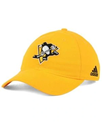 Shop Adidas Originals Adidas Pittsburgh Penguins Core Slouch Cap In Gold
