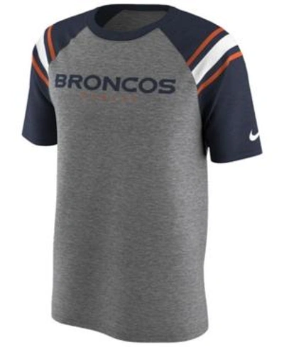 Shop Nike Men's Denver Broncos Enzyme Shoulder Stripe T-shirt In Heather Gray