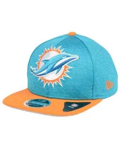 Shop New Era Miami Dolphins Heather Huge 9fifty Snapback Cap In Aqua/orange