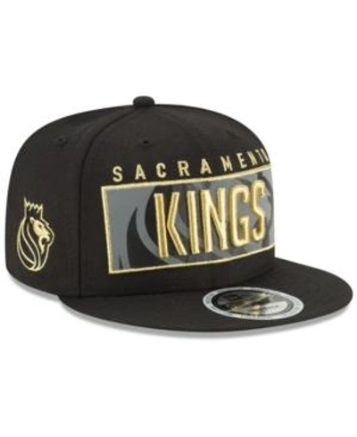 Shop New Era Sacramento Kings Golden Reflective 9fifty Snapback Cap In Black/metallic Gold/reflective Silver